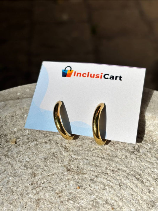 Circular Hoop Anti Tarnish Stud Earrings