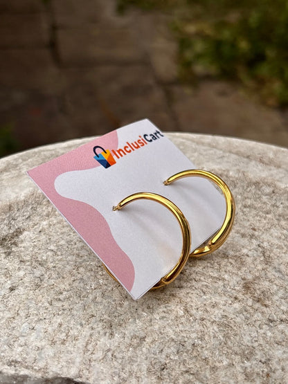 Classic Anti-Tarnish Gold Hoop Earrings for Everyday Wear