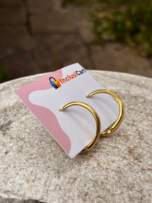 Classic Anti-Tarnish Gold Hoop Earrings for Everyday Wear