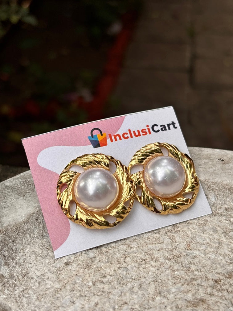 Classic Pearl Wreath Anti-Tarnish Stud Earrings