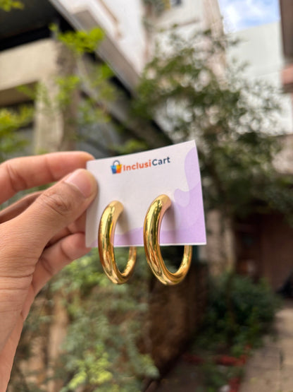 Classic Thick Gold Hoop Anti-Tarnish Earrings