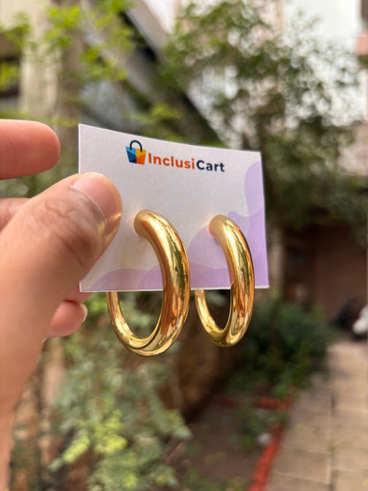 Classic Thick Gold Hoop Anti-Tarnish Earrings