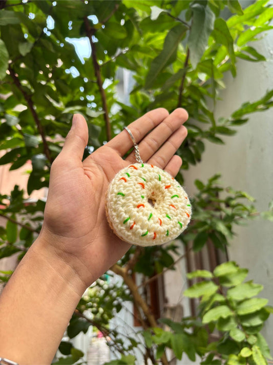 Crochet Donut Keychain | Cream Icing