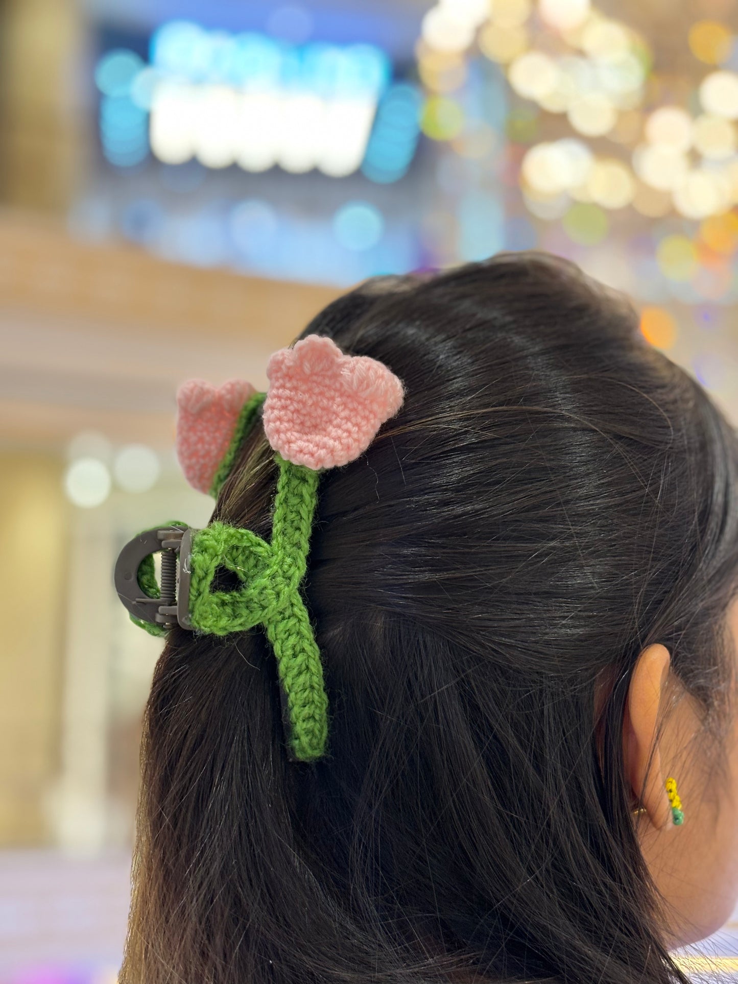 Crochet Clutcher | Tulip flower | Baby Pink