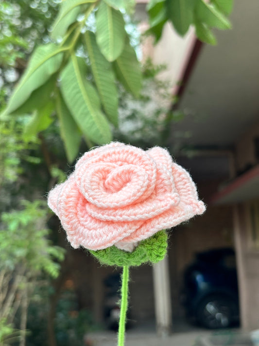 Crochet Flower | Baby Pink Rose