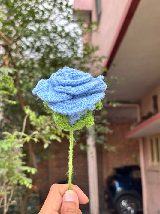 Crochet Flower | Light Blue Rose