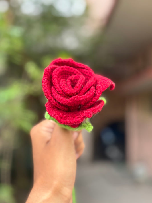 Crochet Flower | Red Rose