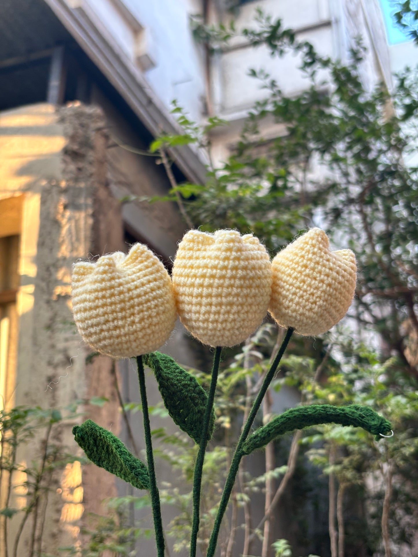 Crochet Flower | Tulip | Butter Yellow