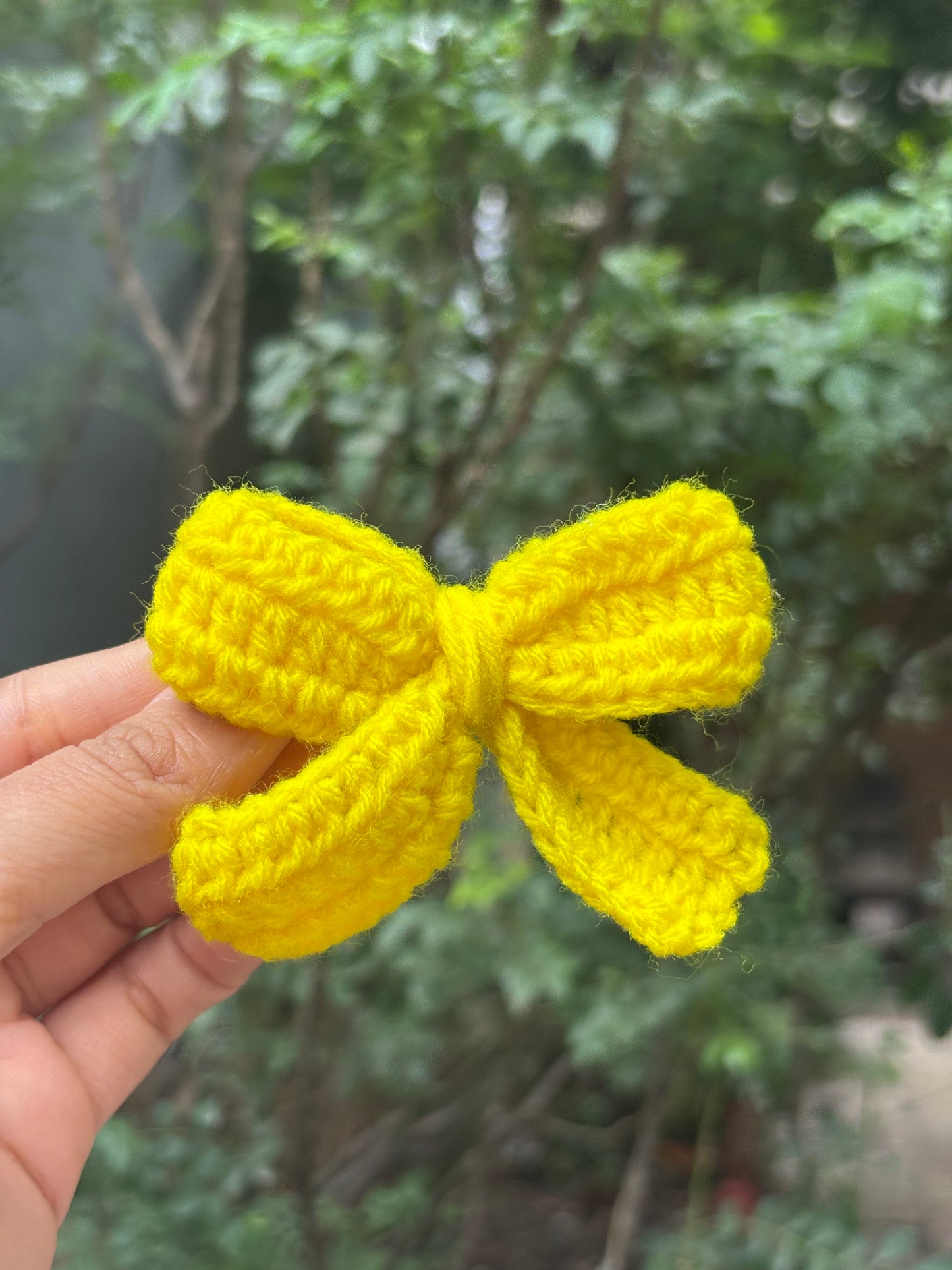 Bow Crochet Hairclip | Yellow
