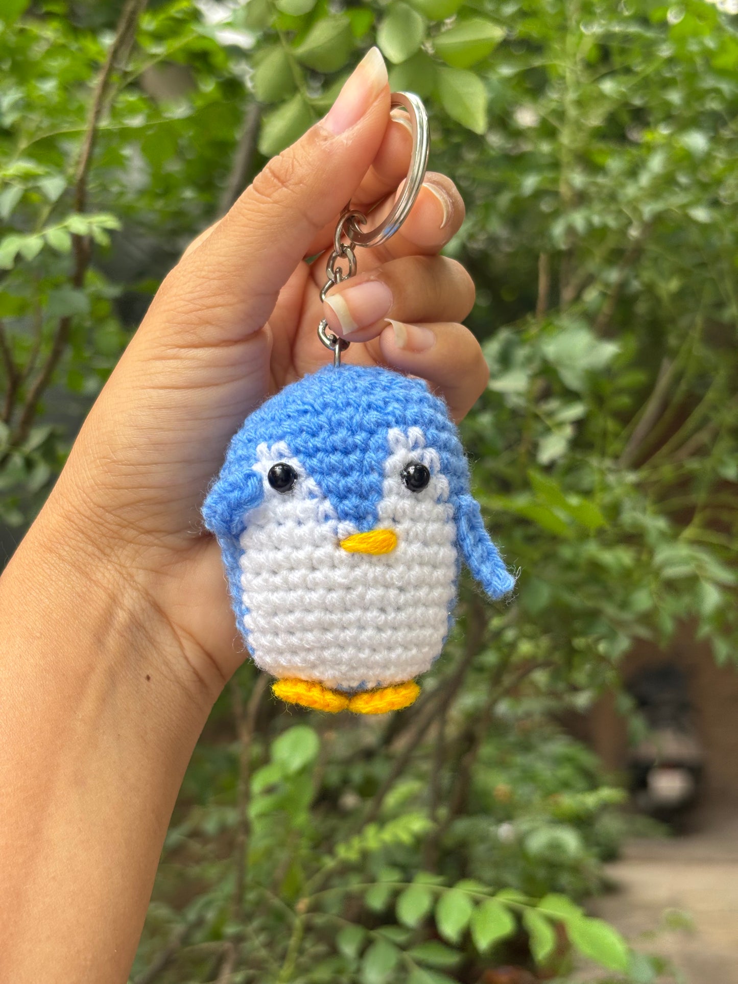 Crochet Keychain | Penguin | Blue