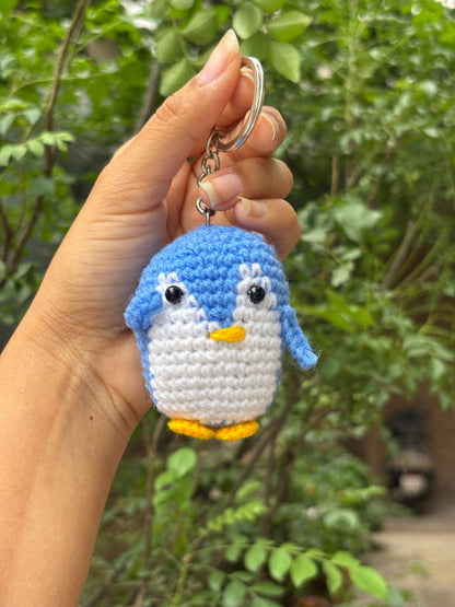 Crochet Keychain | Penguin | Blue