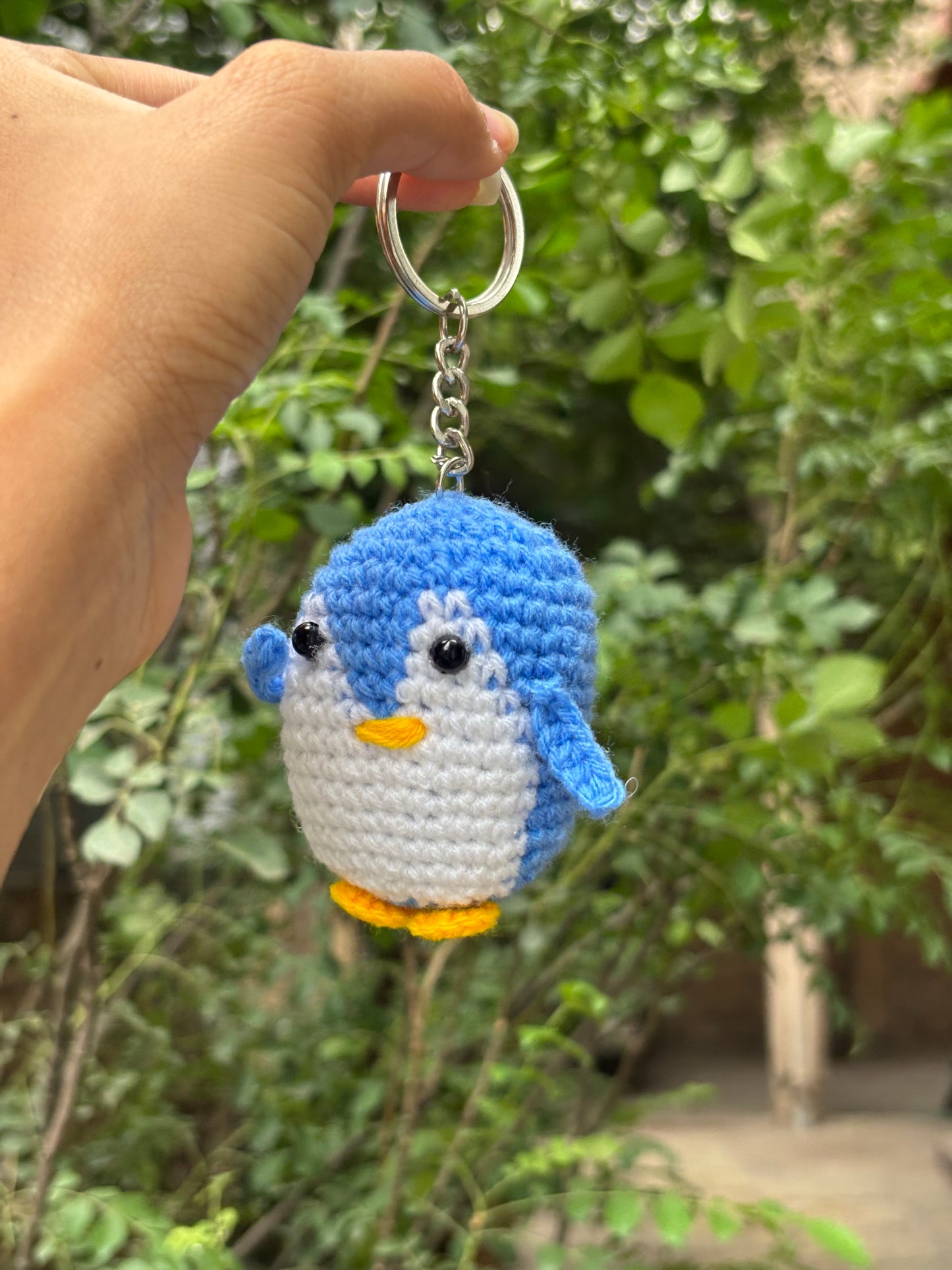 Crochet Keychain | Penguin | Blue