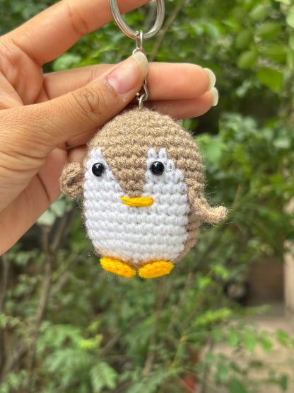 Crochet Keychain | Penguin | Light Brown