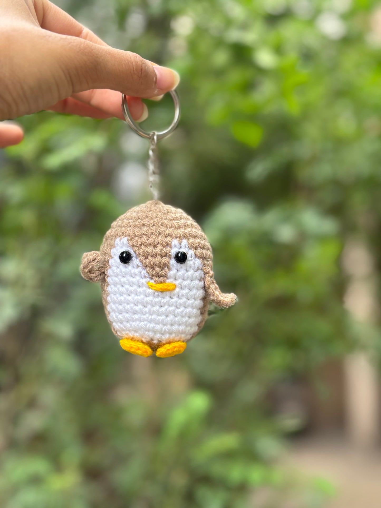 Crochet Keychain | Penguin | Light Brown