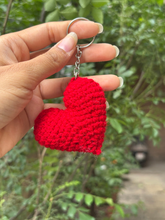 Crochet Keychain | Heart | Red