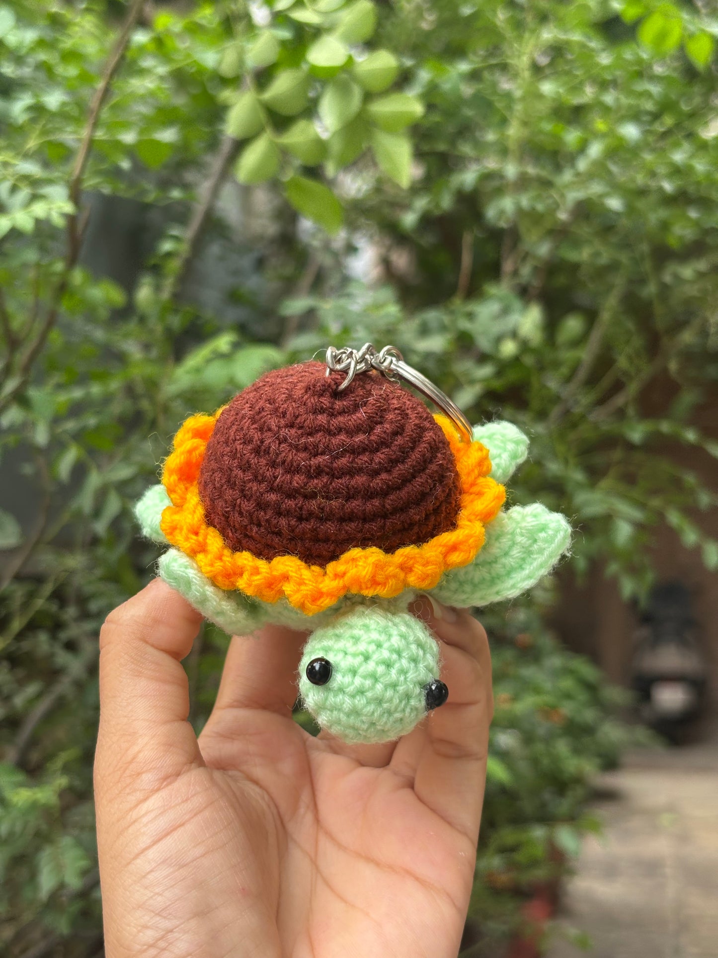 Crochet Keychain | Turtle | Sunflower