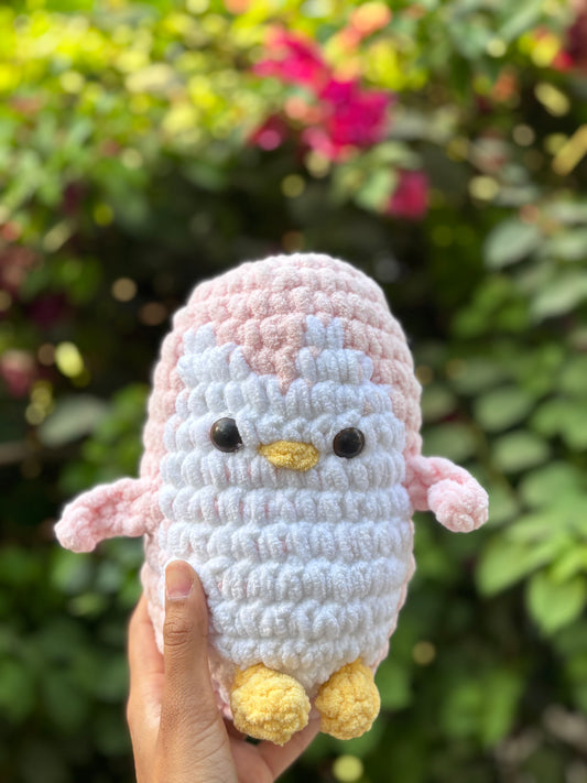 Crochet Plushie | White Baby Pink Penguin