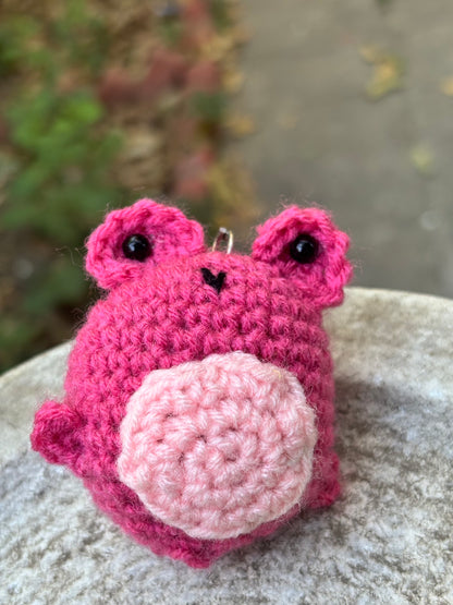 Crochet Keychain Pink Shade Frog