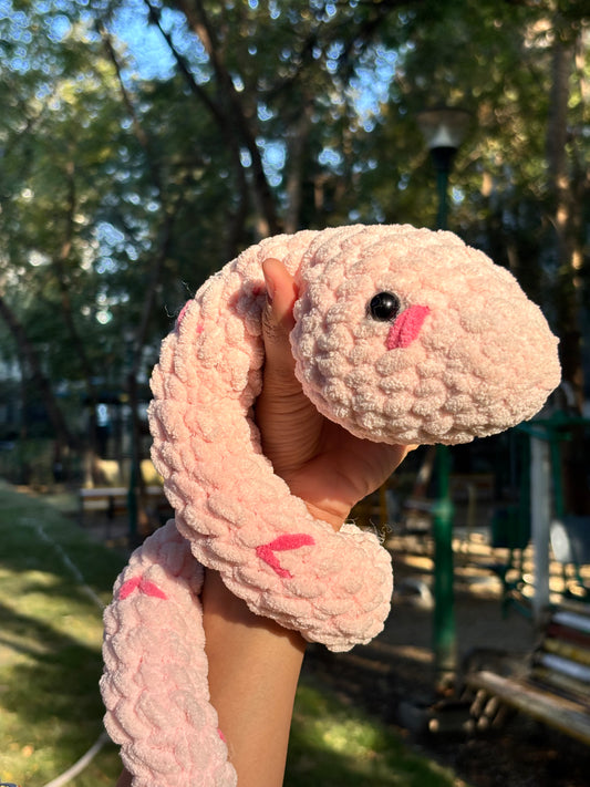 Crochet Plushie | Baby Pink Snake