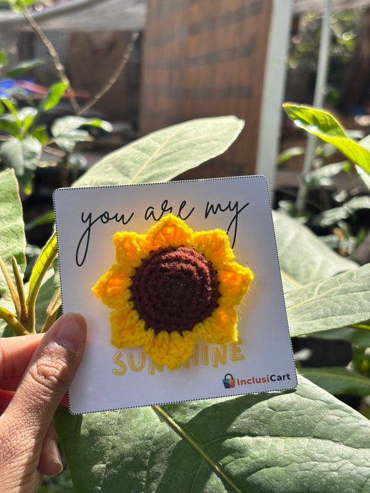 Crochet Flower Gift Card | Sunflower