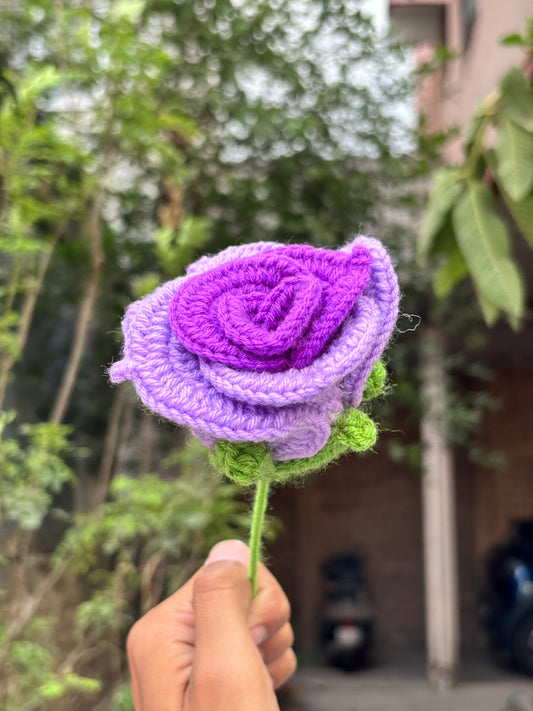Crochet flower | Double Shade | Purple Lavender Rose