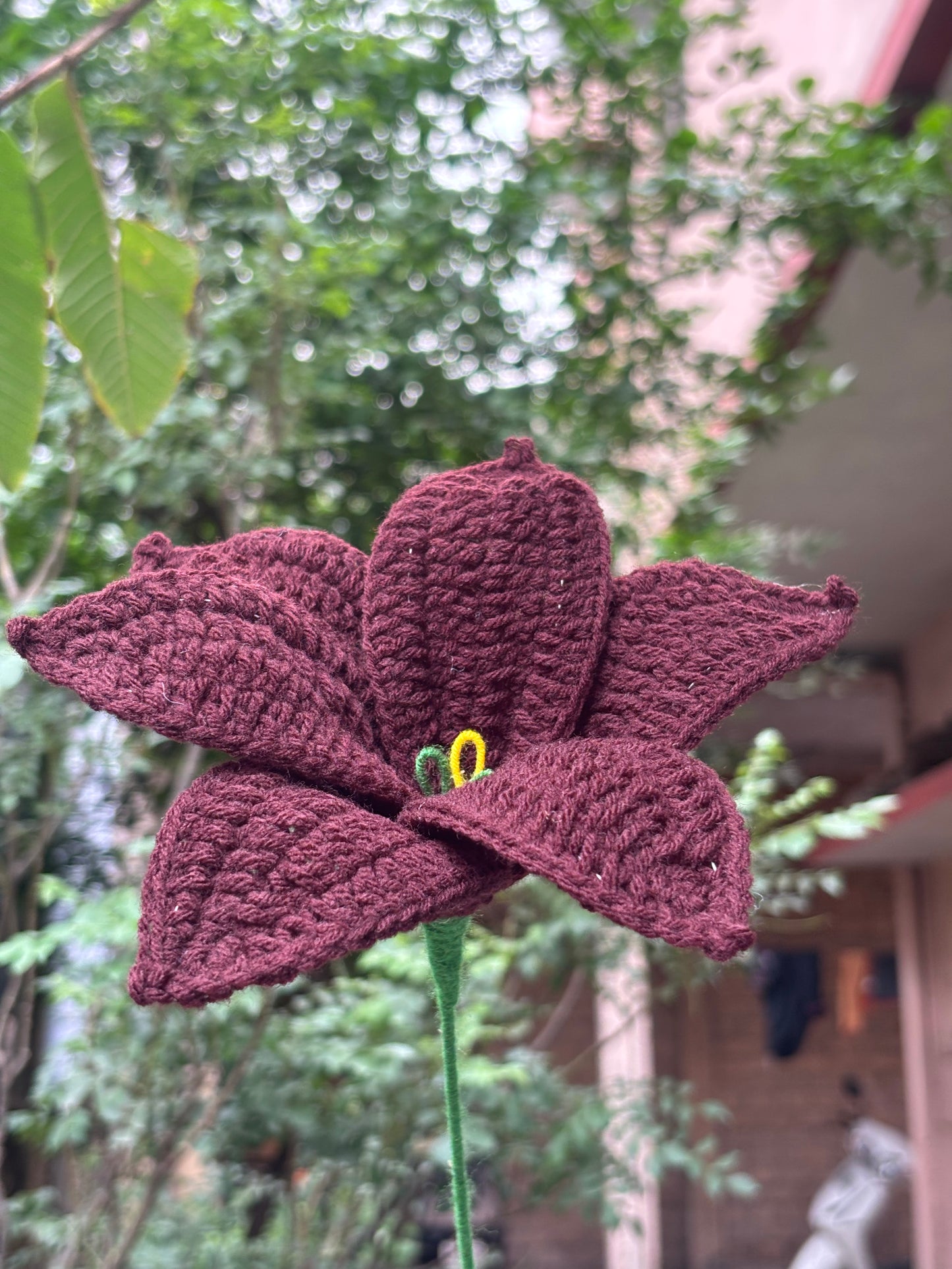 Crochet Flower | Lilly | Dark Brown