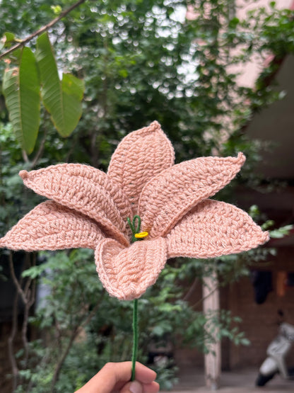 Crochet Flower | Lilly | Light Brown