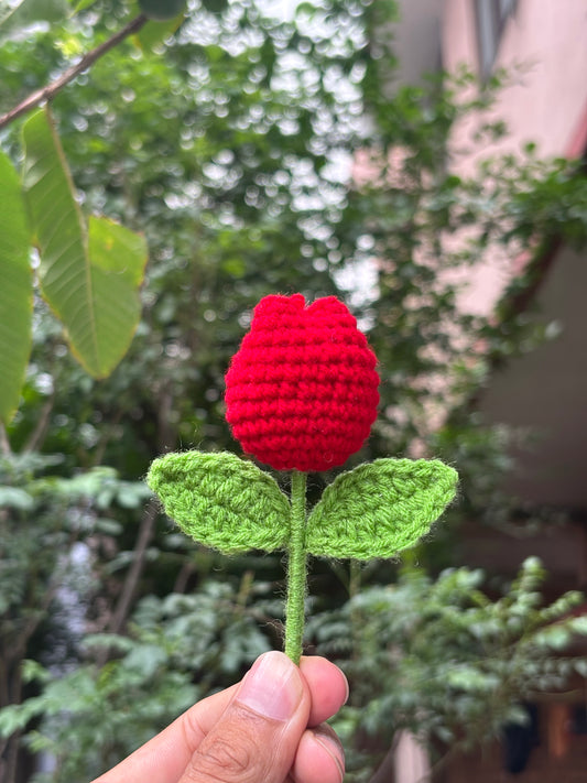Crochet Mini Flower | Tulip Red