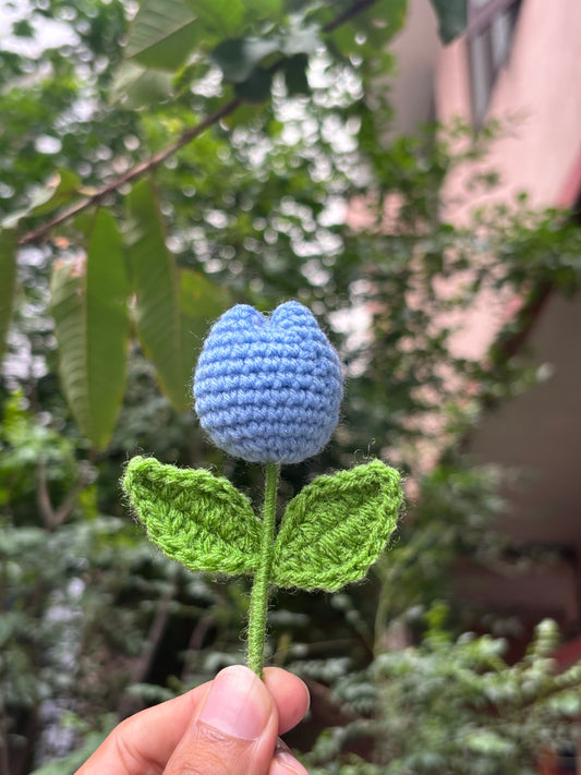 Crochet Mini Flower | Tulip Light Blue