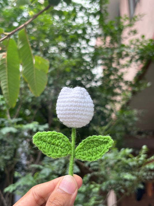 Crochet Mini Flower | Tulip White