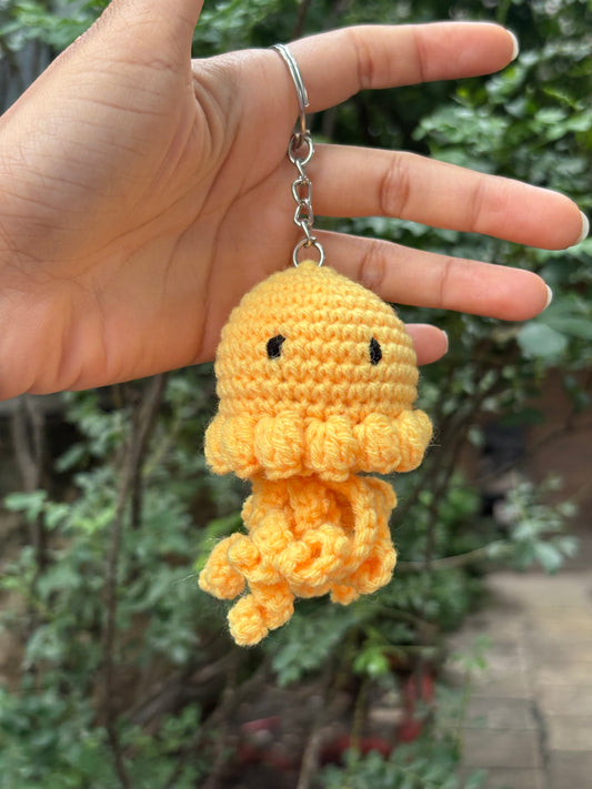 Crochet Keychain | Octopus | Yellow