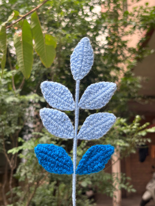Crochet Leaf Stick | Multi Shade Blue