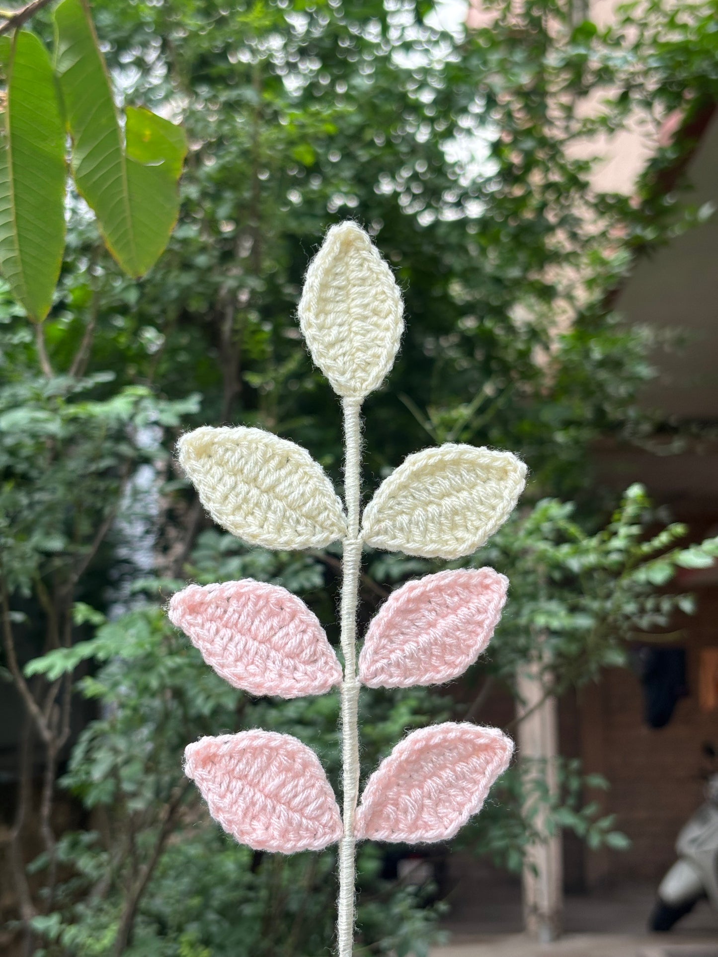 Crochet Leaf Stick | Multi Shade Pink