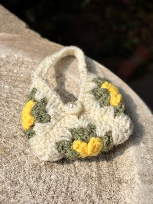 Crochet Mini Purse | Green Flower