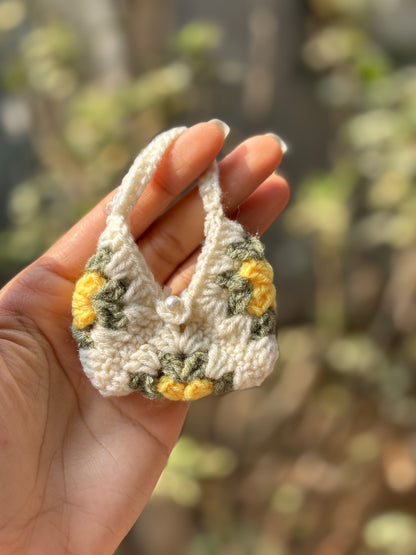 Crochet Mini Purse | Green Flower