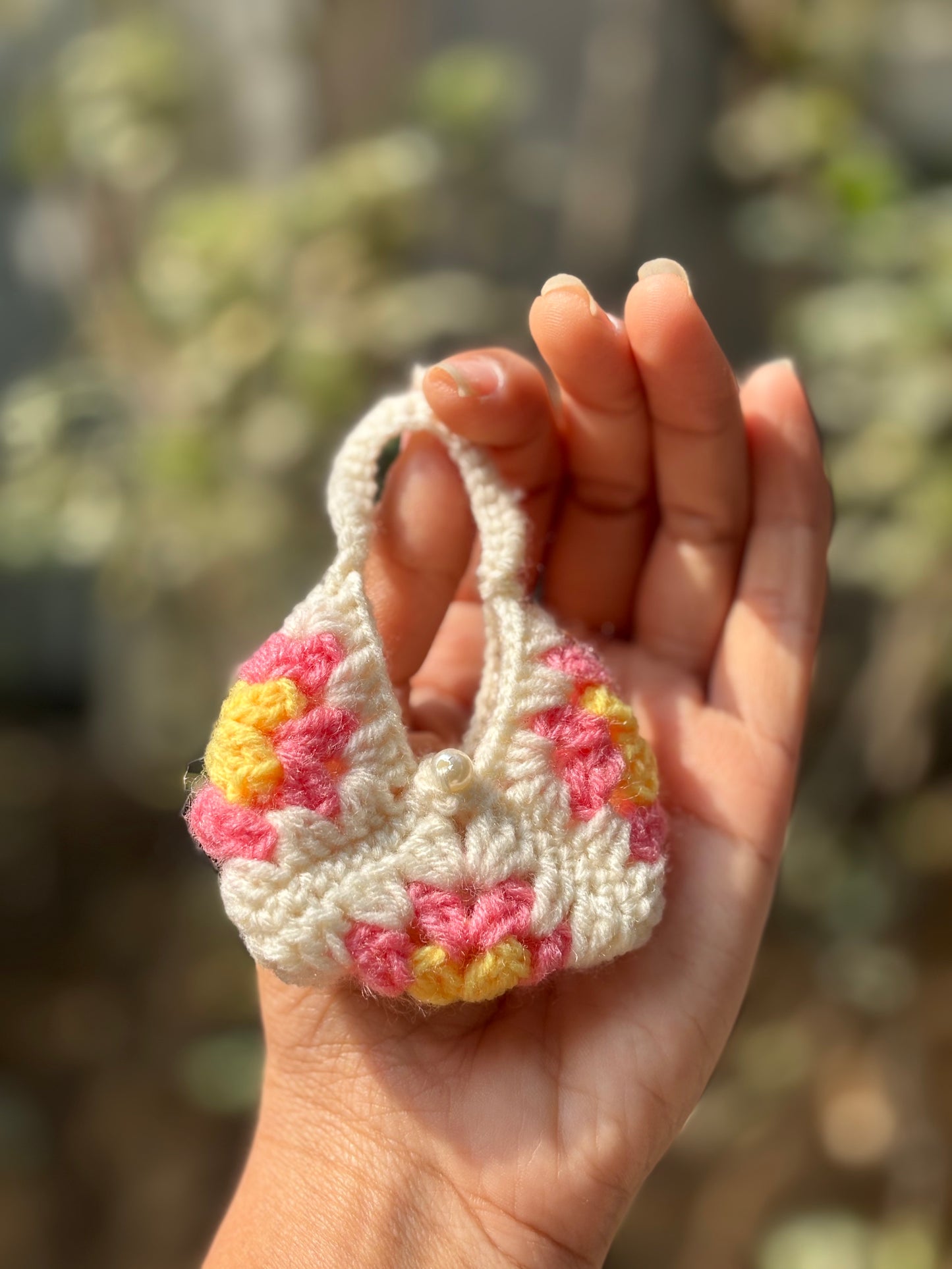 Crochet Mini Purse | Pink Flower