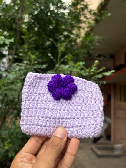 Crochet Mini Pouch | Lighth Purple Magnetic Button