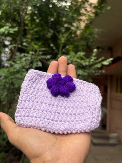 Crochet Mini Pouch | Lighth Purple Magnetic Button