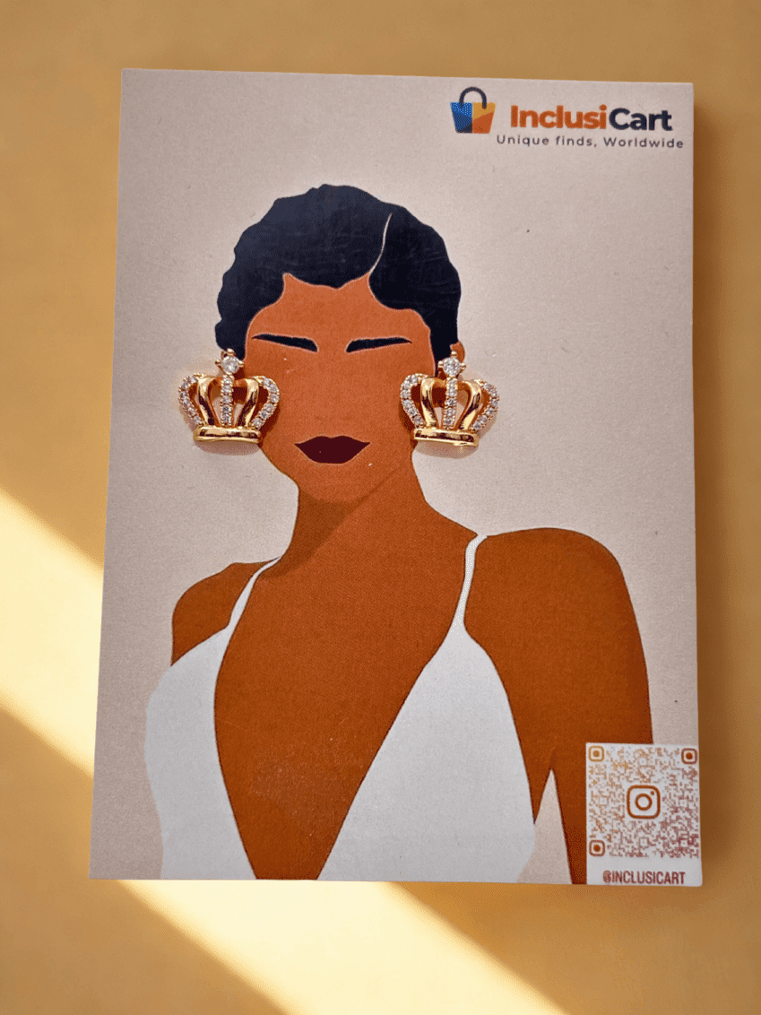 Tear Drop | Crown | Stud Earrings | Combo