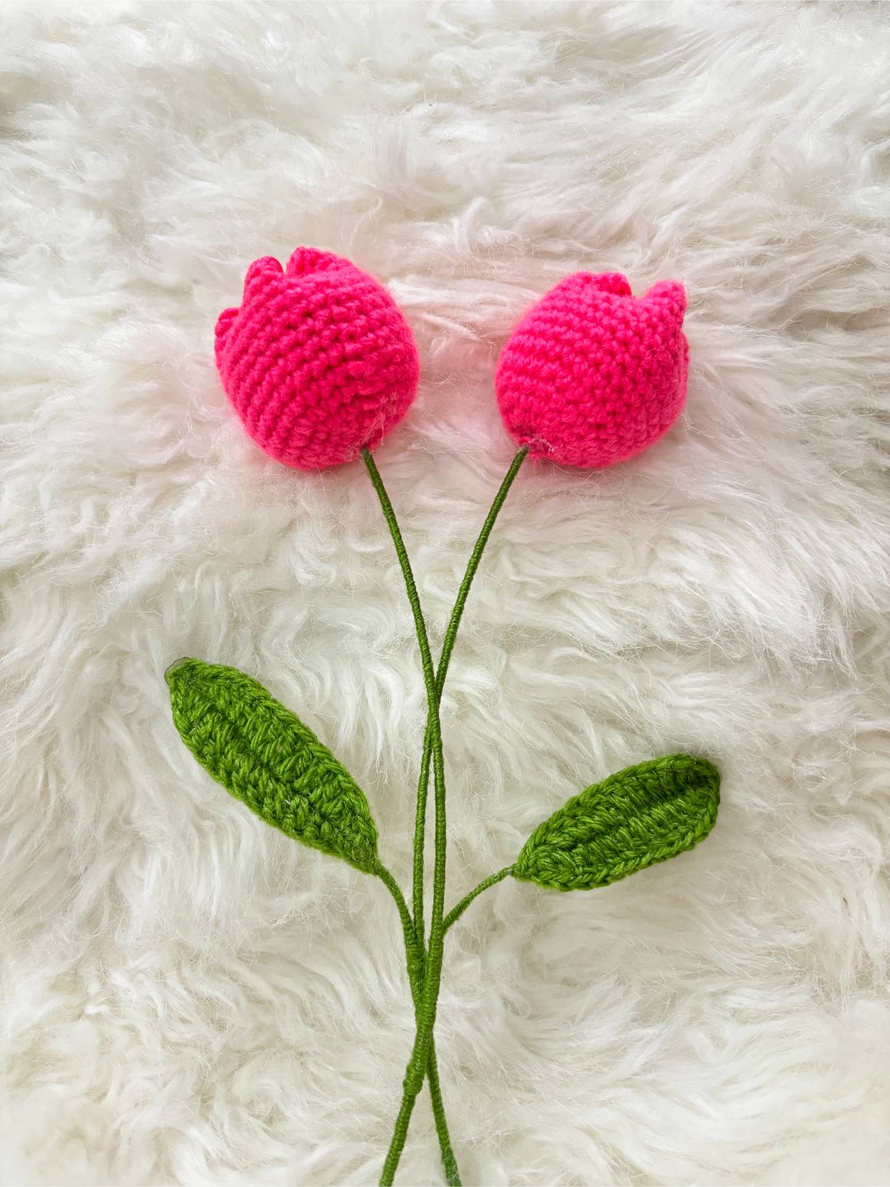 Tulip Crochet Flower | Dark Pink