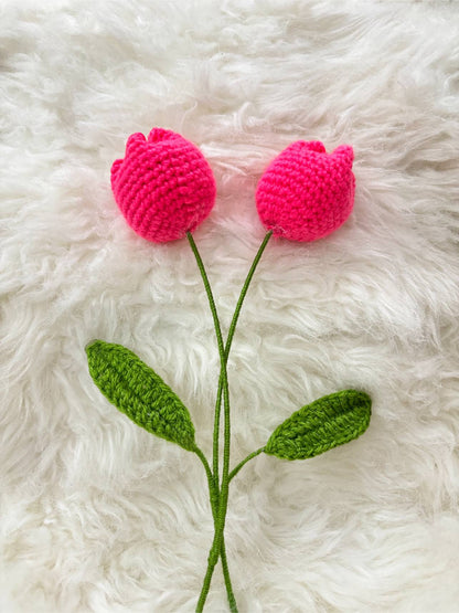 Tulip Crochet Flower | Dark Pink