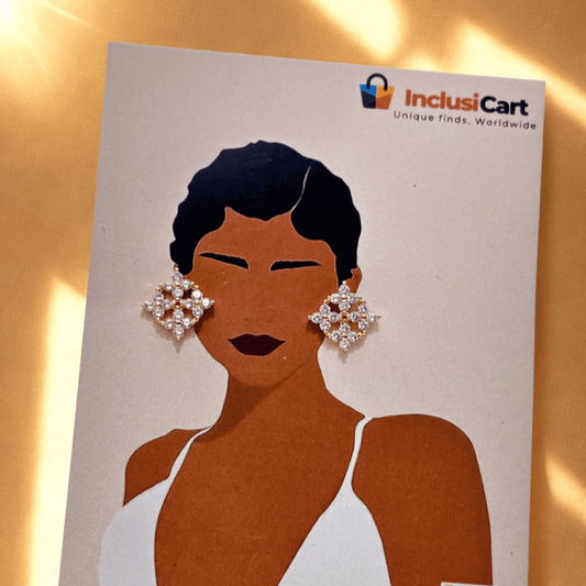 Diamond Latice Stud Earrings