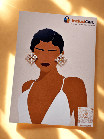 Diamond Latice | Round Cluster | Stud Earrings | Combo