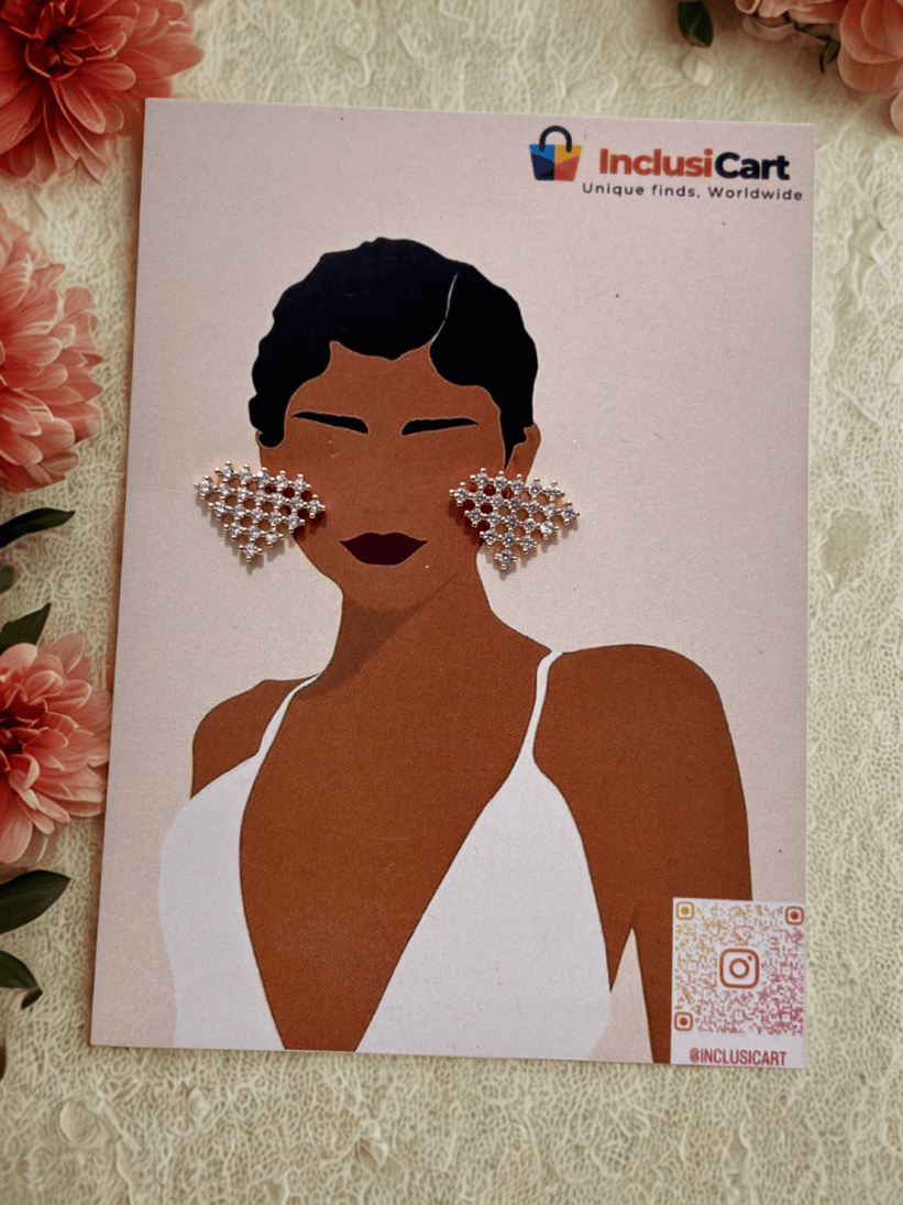 Butterfly Elegance | Diamond Bloom | Stud Earrings | Combo