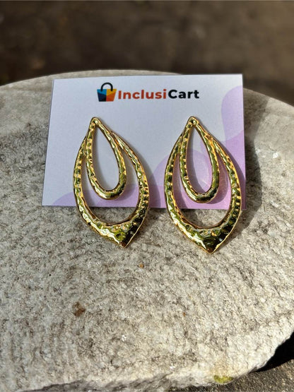 Drop Shape Anti Tarnish Hoop Earrings