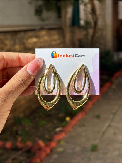 Drop Shape Anti Tarnish Hoop Earrings