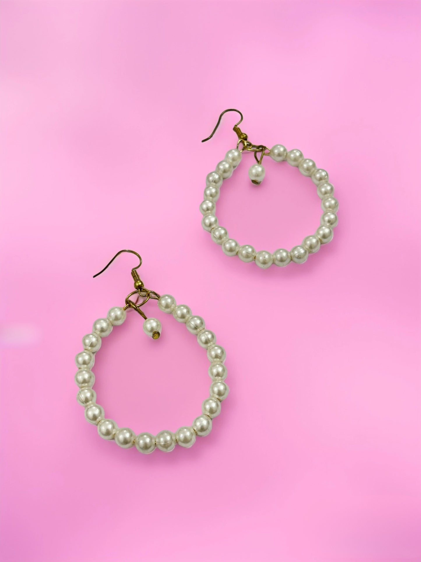 Elegant Pearl Beaded Hoops