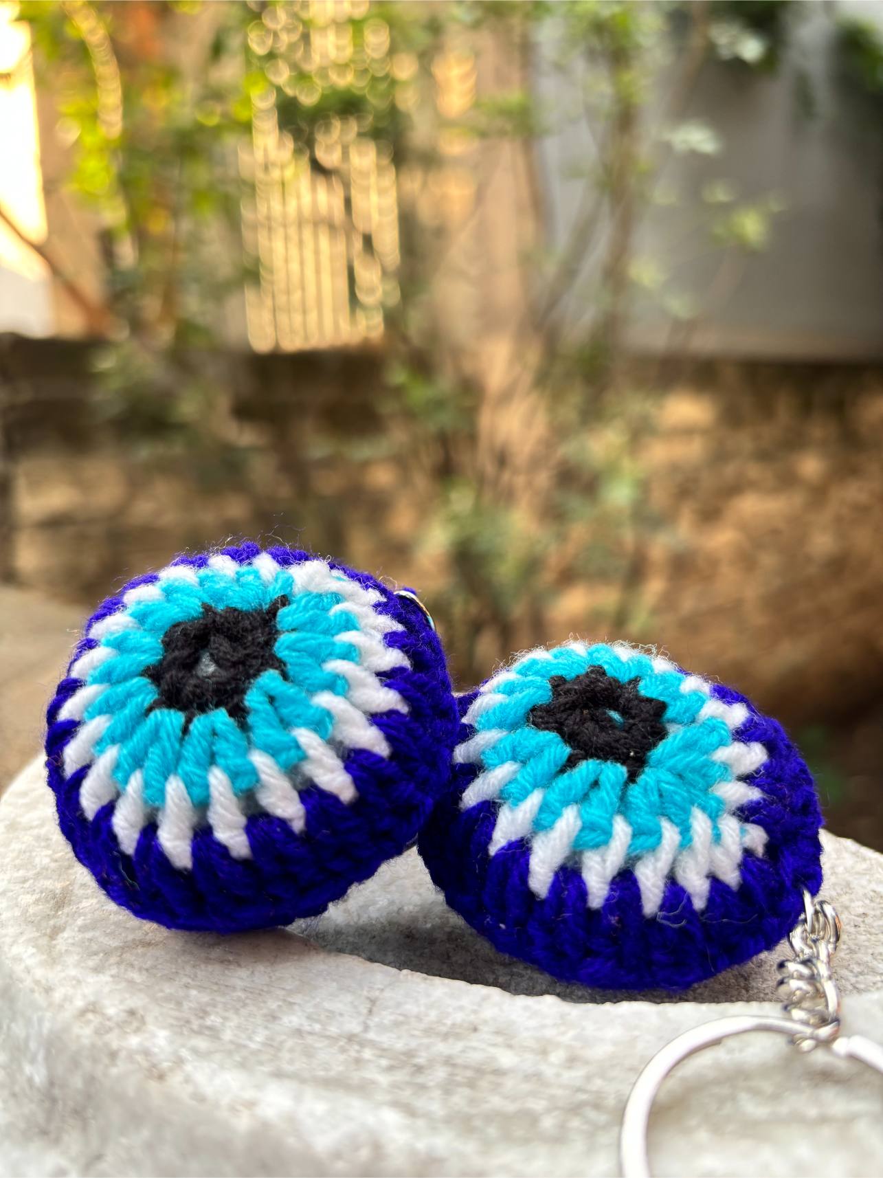 Evil Eye Crochet Keychain