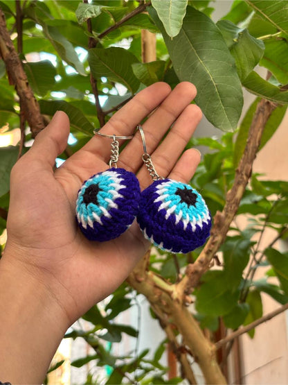 Evil Eye Crochet Keychain