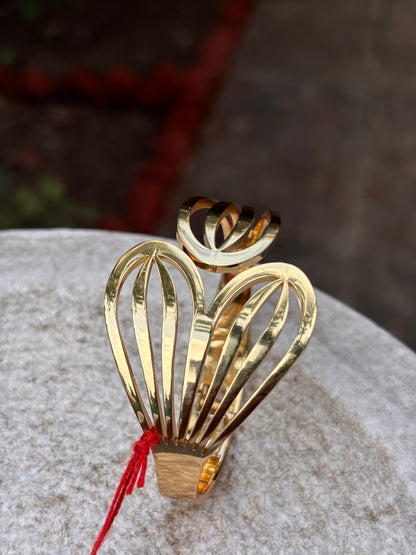 Gold Heart Cutout Cuff Bracelet – Anti-Tarnish